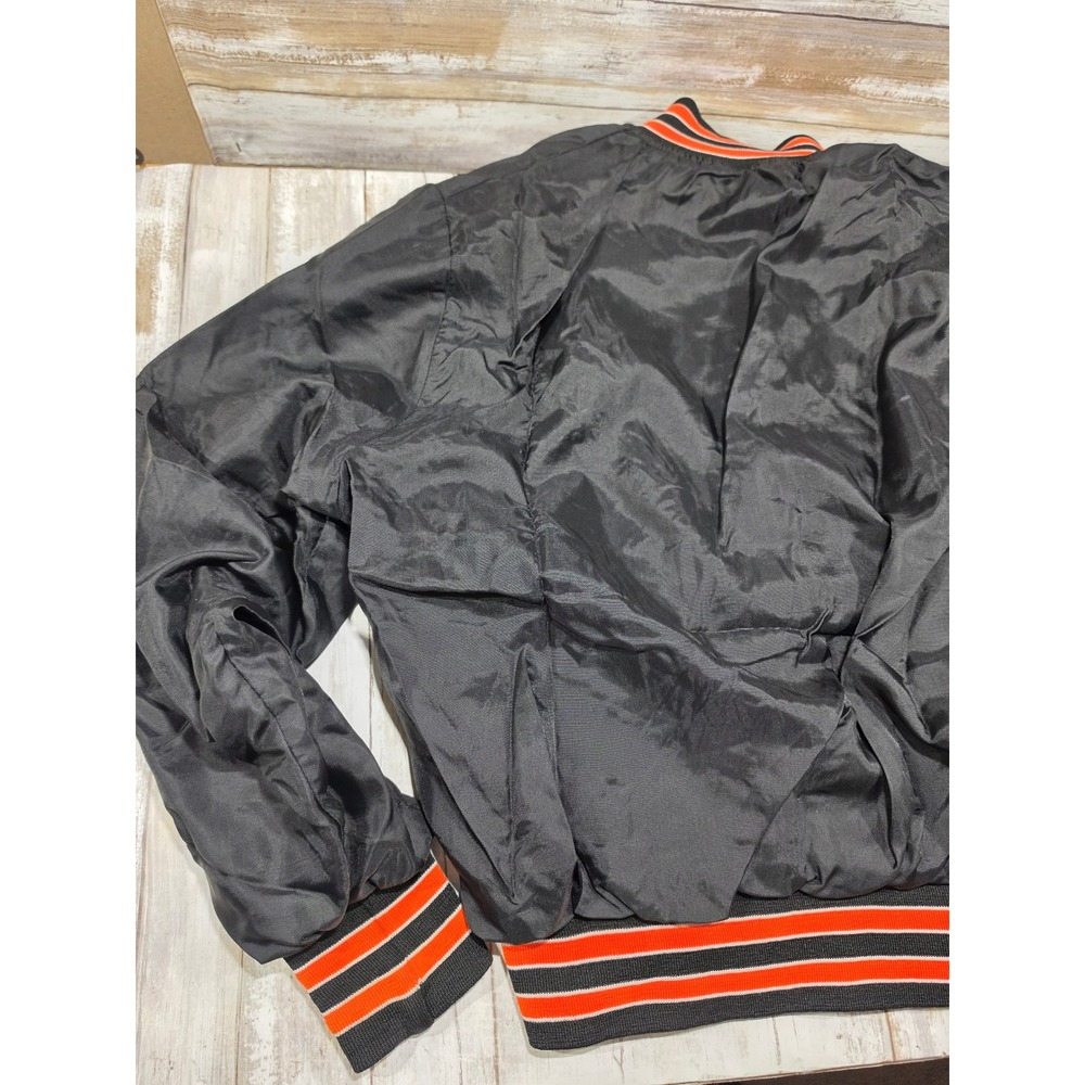 Vintage Holloway SF Giants Bomber Jacket Mens Large Black Nylon Snap Varsity USA - Picture 7 of 16